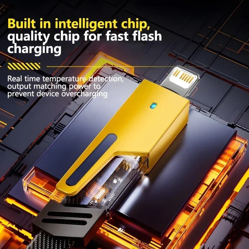 4 in 1 USB-C Charging Cable 1m Type-C Connector Nylon Braided PD 65W 27W Fast Charging